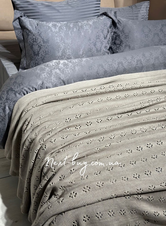 Diamond Sabina dark bej вязаный плед 220x240 Турция — изображение 2