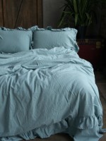 Эксклюзивное постельное белье Limasso Mineral Blue 200x220 из вареного хлопка