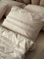 Постільна білизна Saheser Iris bej євро 200х220 з вишивкою - Зображення 5