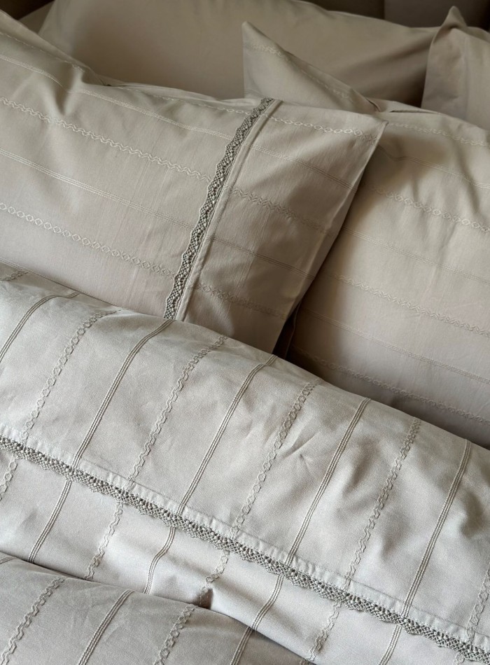 Постільна білизна Saheser Jasmin bej євро 200х220 jacquard - Зображення 4