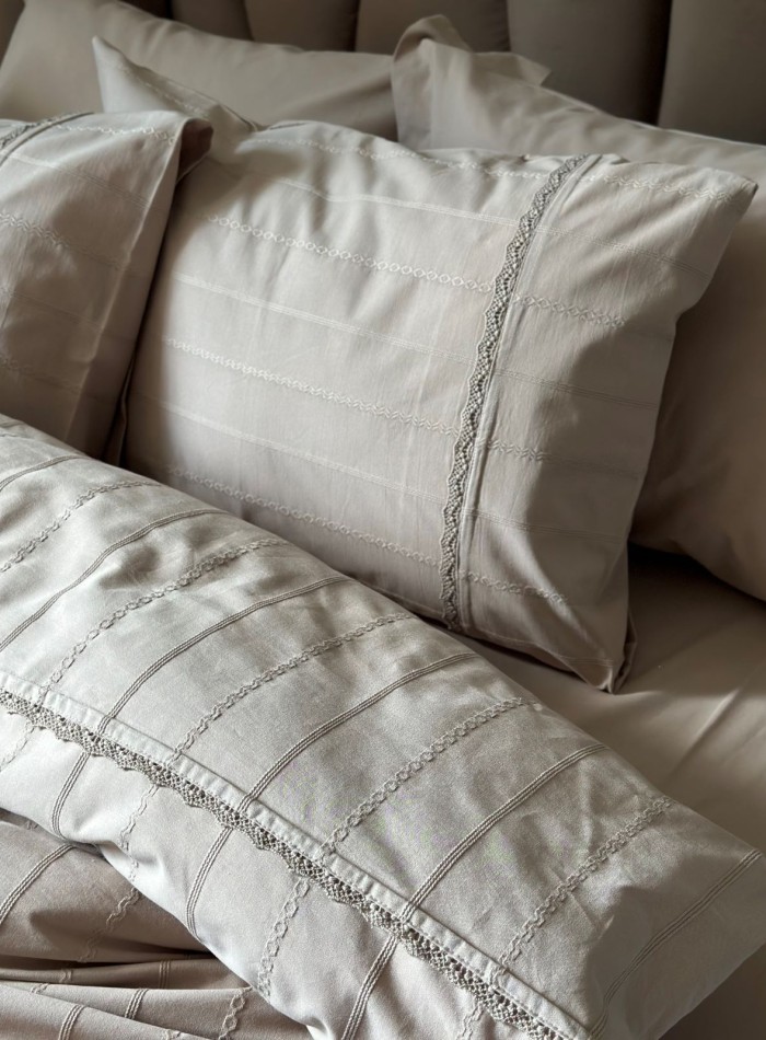 Постільна білизна Saheser Jasmin bej євро 200х220 jacquard - Зображення 6