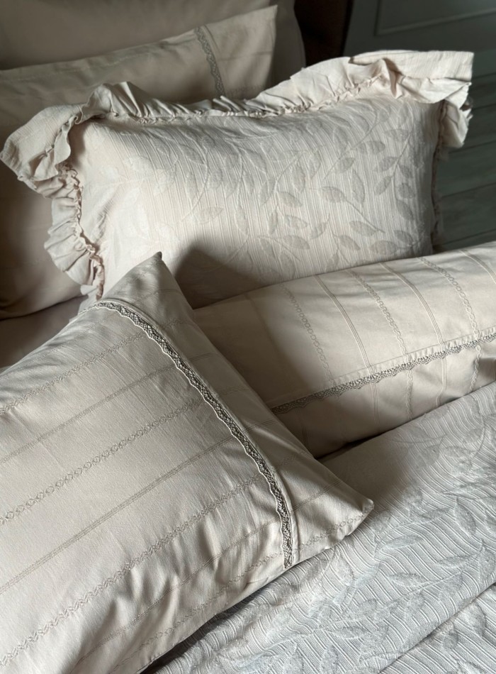 Постільна білизна Saheser Jasmin bej євро 200х220 jacquard - Зображення 3