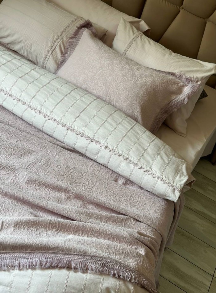 Постільна білизна Saheser Jasmin lila євро 200х220 jacquard - Зображення 6