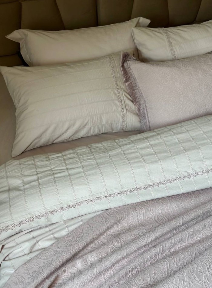 Постільна білизна Saheser Jasmin lila євро 200х220 jacquard - Зображення 5