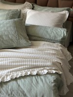 Постільна білизна Saheser Jasmin yesil євро 200х220 jacquard - Зображення 6