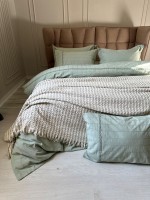 Постільна білизна Saheser Jasmin yesil євро 200х220 jacquard - Зображення 7