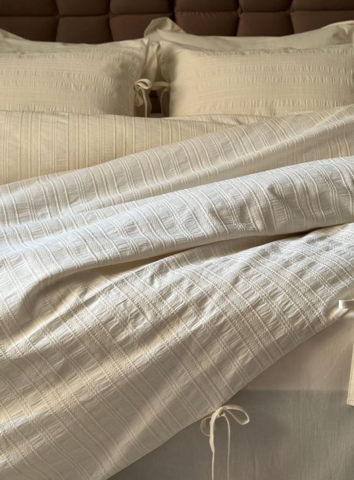 Постільна білизна Saheser Lucca krem євро 200х220 jacquard - Зображення 5