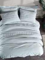 Постільна білизна Saheser Iris gri євро 200х220 з вишивкою - Зображення 8