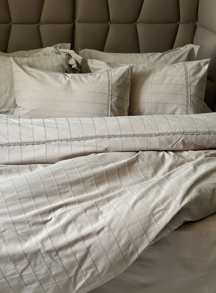 Постільна білизна Saheser Jasmin bej євро 200х220 jacquard - Зображення 9