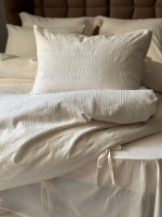 Постільна білизна Saheser Lucca krem євро 200х220 jacquard