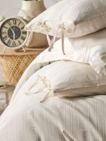 Постільна білизна Saheser Lucca krem євро 200х220 jacquard - Зображення 10