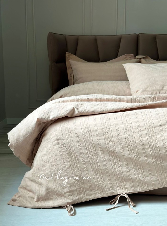 Постільна білизна Saheser Lucca bej євро 200х220 jacquard - Зображення 2