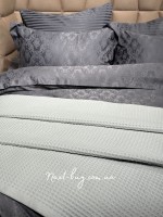 Легкий, вафельний плед-піке DO&CO Pike grey 220х240 - Зображення 3