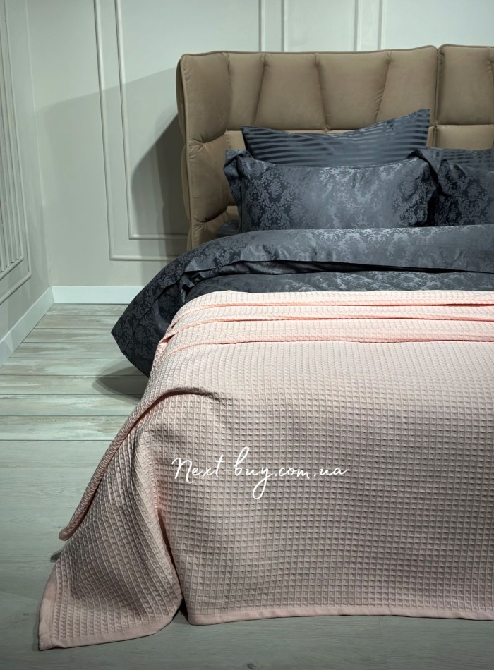 Легкий, вафельний плед-піке DO&CO Pike pink 220х240 - Зображення 2