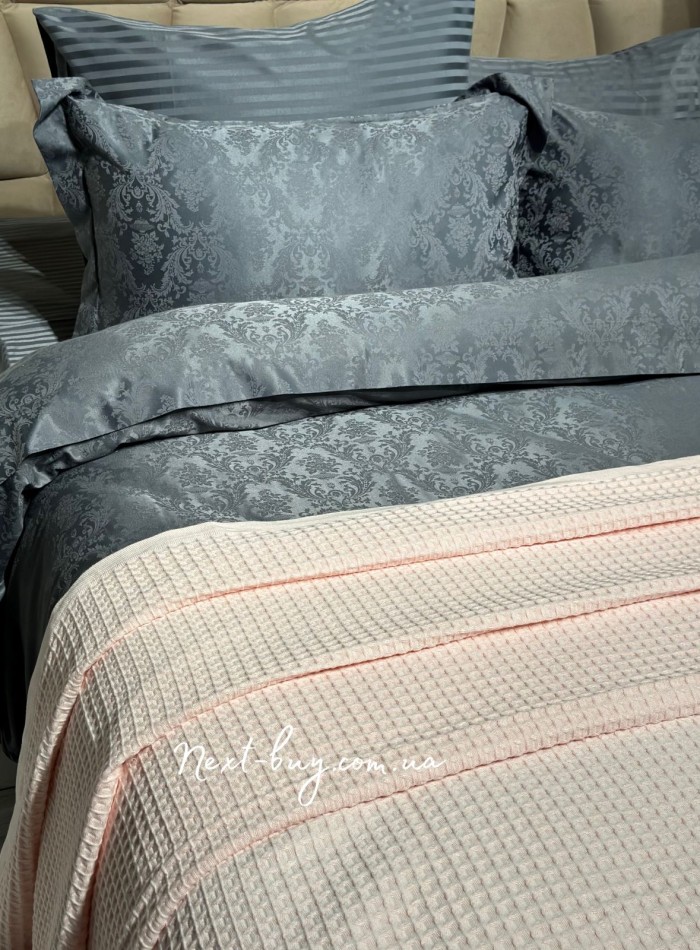 Легкий, вафельний плед-піке DO&CO Pike pink 220х240 - Зображення 3