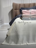 Легкий, вафельний плед-піке DO&CO Pike cream 220х240 - Зображення 7