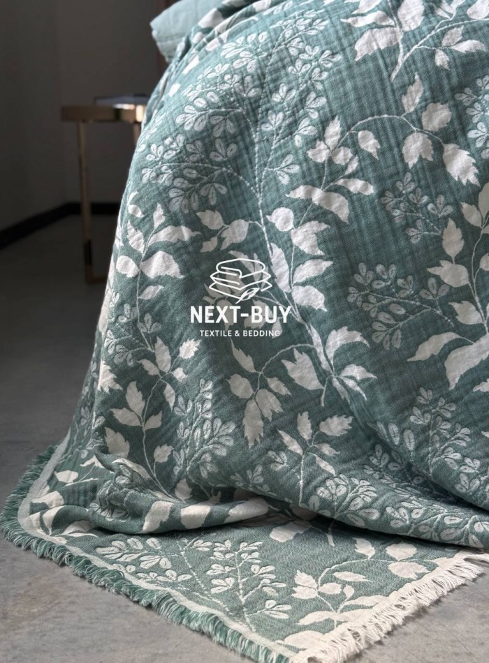 Постільна білизна Saheser Jasmin yesil євро 200х220 jacquard - Зображення 2
