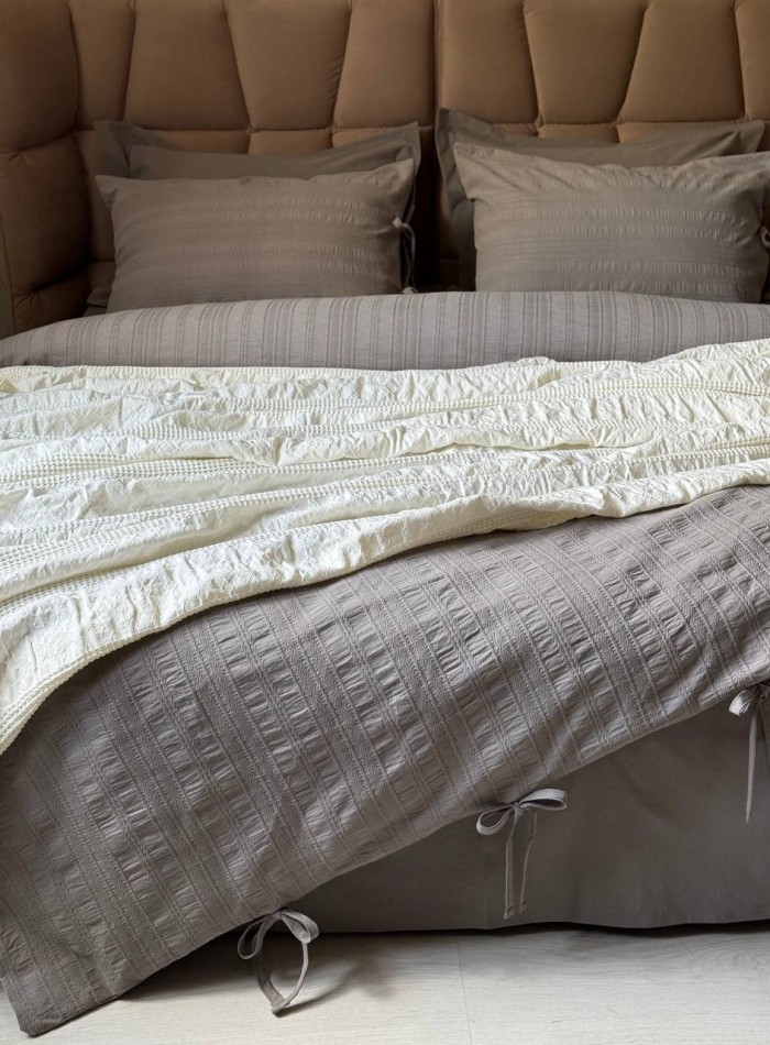Постільна білизна Saheser Lucca gri євро 200х220 jacquard - Зображення 7