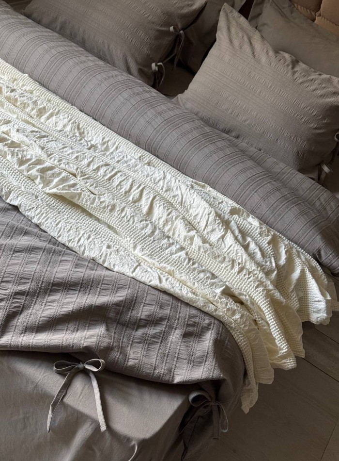 Постільна білизна Saheser Lucca gri євро 200х220 jacquard - Зображення 2