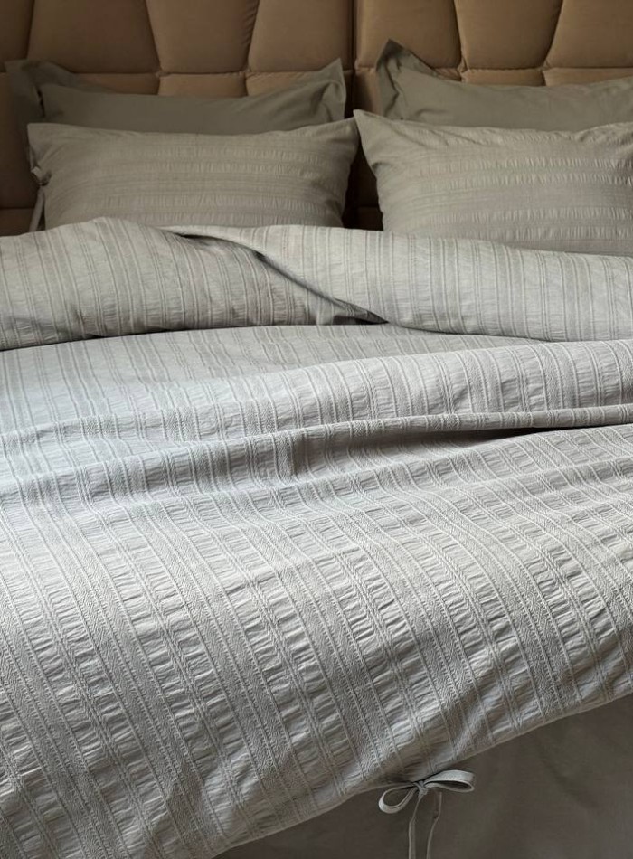 Постільна білизна Saheser Lucca gri євро 200х220 jacquard - Зображення 6