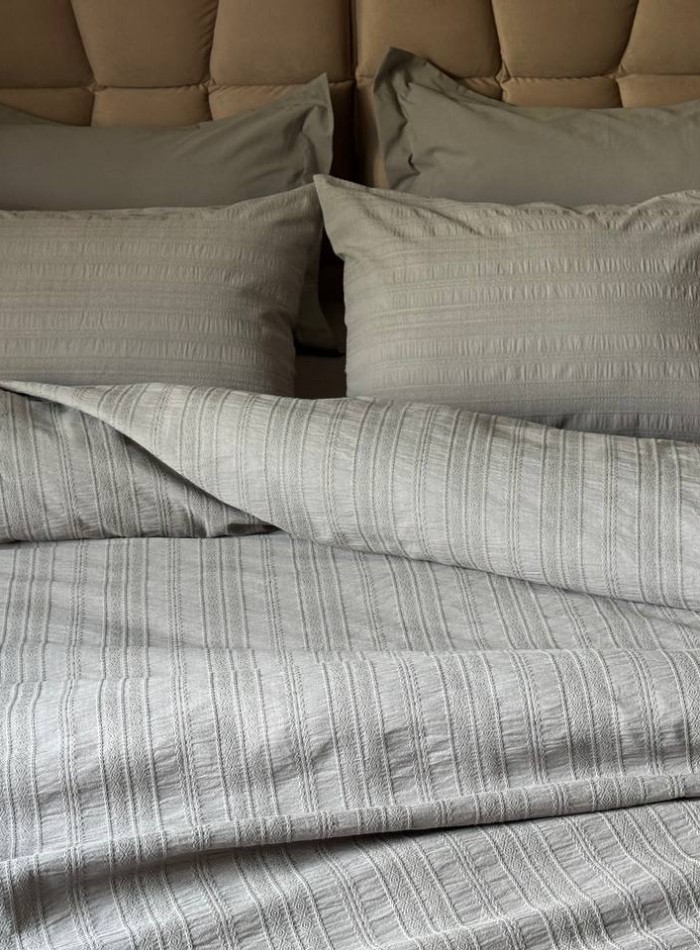 Постільна білизна Saheser Lucca gri євро 200х220 jacquard - Зображення 3