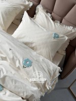 Постільна білизна Saheser Florita mint євро 200х220 з вишивкою - Зображення 8