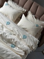 Постільна білизна Saheser Florita mint євро 200х220 з вишивкою - Зображення 7