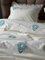 Постільна білизна Saheser Florita mint євро 200х220 з вишивкою - Зображення 6