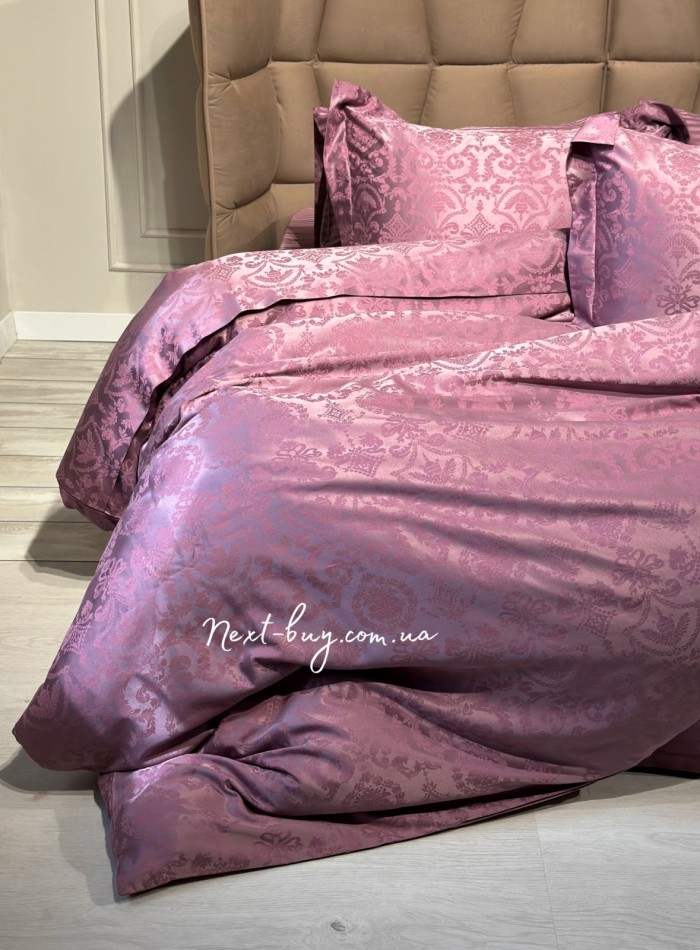 Бамбукова постільна білизна Maison D'or Alette Lilac 200x220см жакард - Зображення 7