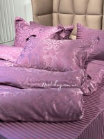 Бамбукова постільна білизна Maison D'or Alette Lilac 200x220см жакард - Зображення 4