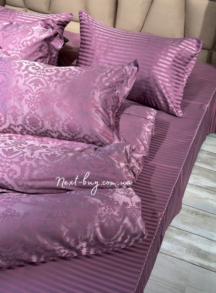 Бамбукова постільна білизна Maison D'or Alette Lilac 200x220см жакард - Зображення 6