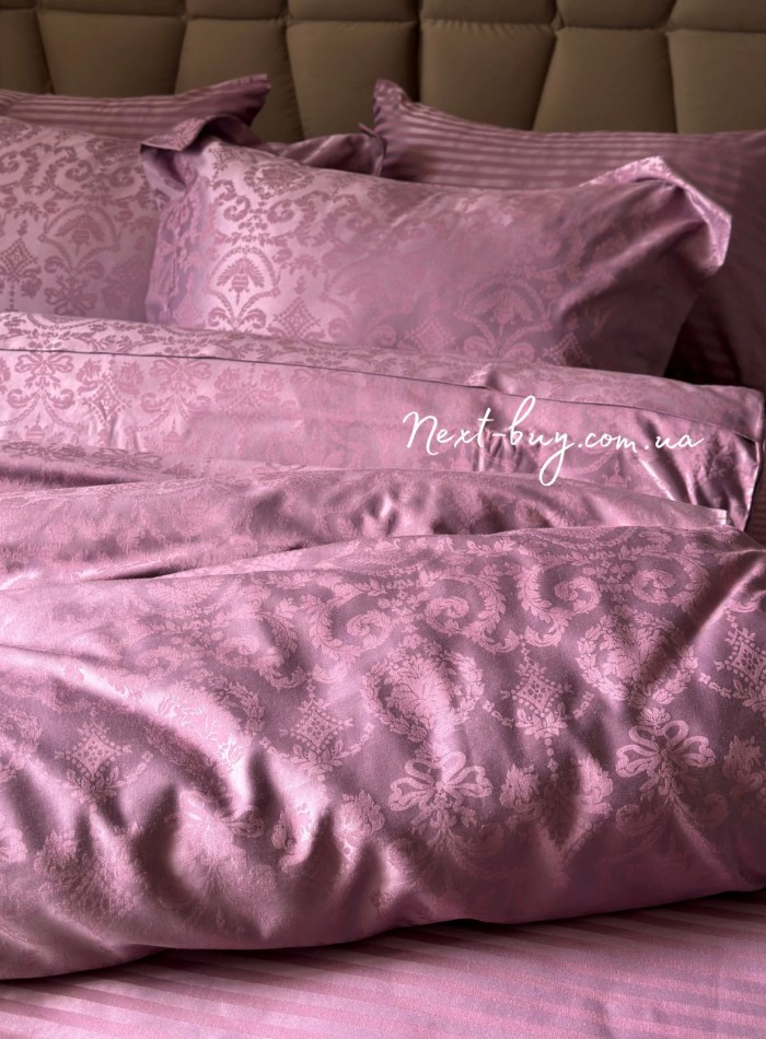 Бамбукова постільна білизна Maison D'or Alette Lilac 200x220см жакард - Зображення 3