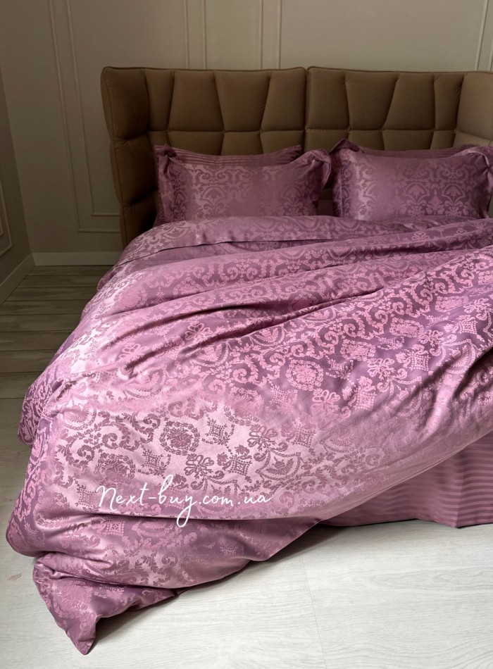 Бамбукова постільна білизна Maison D'or Alette Lilac 200x220см жакард - Зображення 2