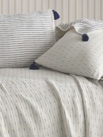 Жакардове покривало з наволочками Saheser Hermes navy blue євро Туреччина - Зображення 2