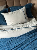 Постільна білизна з піке Saheser Helen blue євро 200х220 - Зображення 5