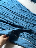 Постільна білизна з піке Saheser Helen blue євро 200х220 - Зображення 4