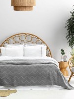 Постельное белье с пике Saheser Noemi grey евро 200х220
