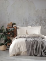 Постельное белье с пике Saheser Dante grey евро 200х220