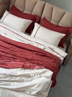 Постільна білизна з піке Saheser Helen burgundy євро 200х220 - Зображення 9