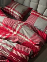 Постільна білизна First Choice фланель Veldor bordeaux євро 200х220 - Зображення 6
