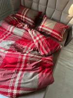 Постільна білизна First Choice фланель Veldor bordeaux євро 200х220 - Зображення 4