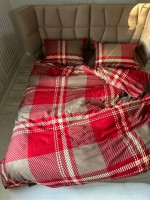 Постільна білизна First Choice фланель Veldor bordeaux полуторна 160х220 - Зображення 2