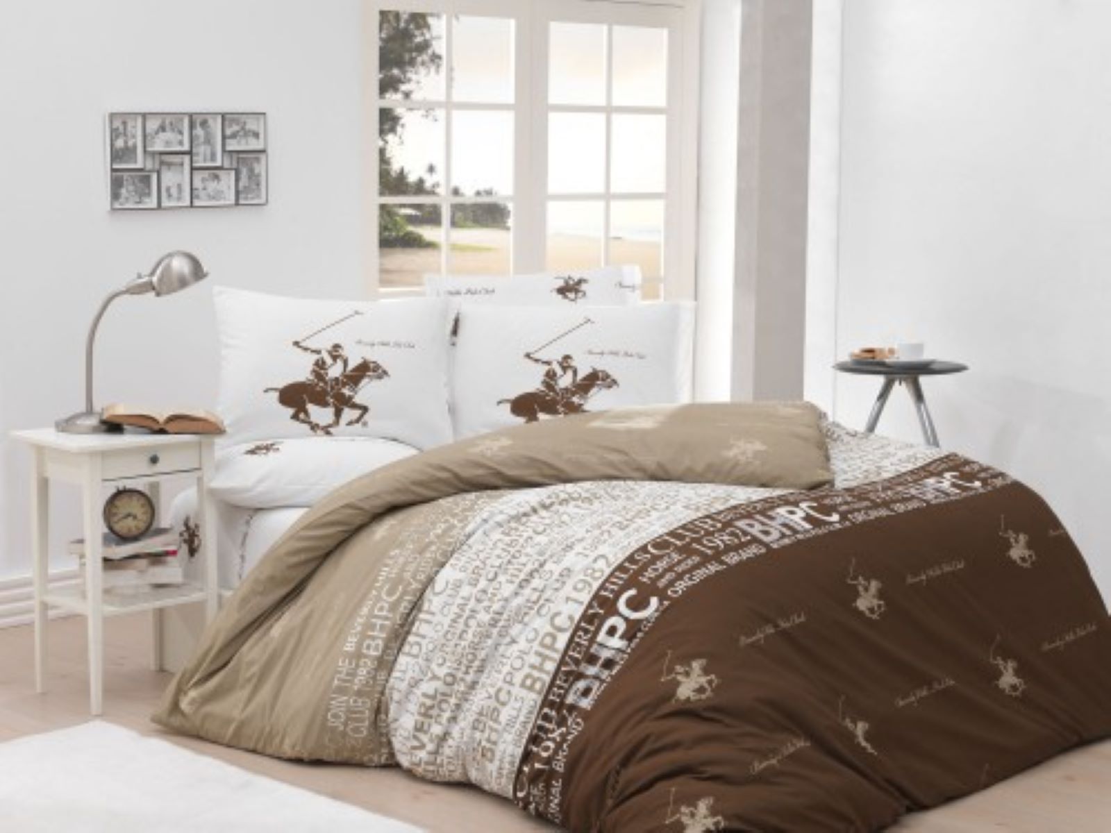 Постільна білизна Beverly Hills Polo Club bhpc 004 - brown ранфорс 200х220 - Зображення 1