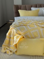 Муслиновое покрывало с наволочками Saheser Sonia krem-yellow евро Турция — изображение 3