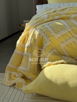 Муслиновое покрывало с наволочками Saheser Sonia krem-yellow евро Турция — изображение 4