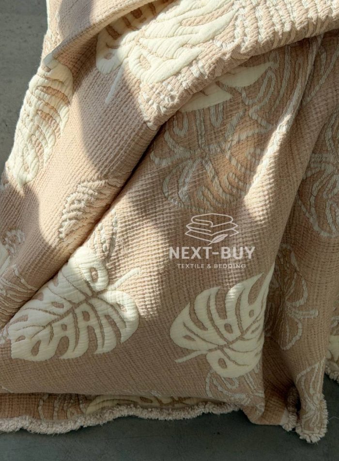 Муслиновое покрывало Saheser Forest beige евро Турция — изображение 4