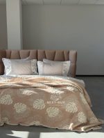 Муслиновое покрывало Saheser Forest beige евро Турция — изображение 9