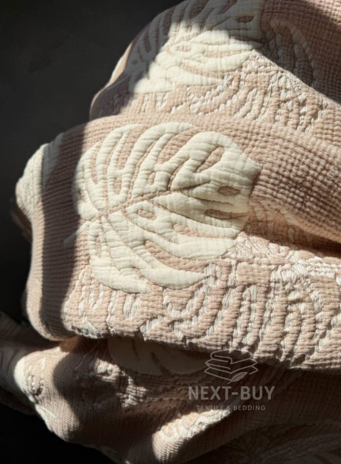 Муслиновое покрывало Saheser Forest beige евро Турция — изображение 8