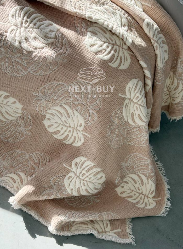 Муслиновое покрывало Saheser Forest beige евро Турция — изображение 7