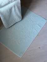 Комплект подарочных полотенец Cestepe Lux cotton 3шт. голубой Турция — изображение 3